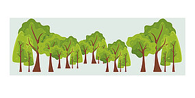 Illustration av skog.