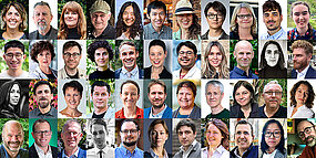 Collage av de 45 rekryterade forskarna. Foto.